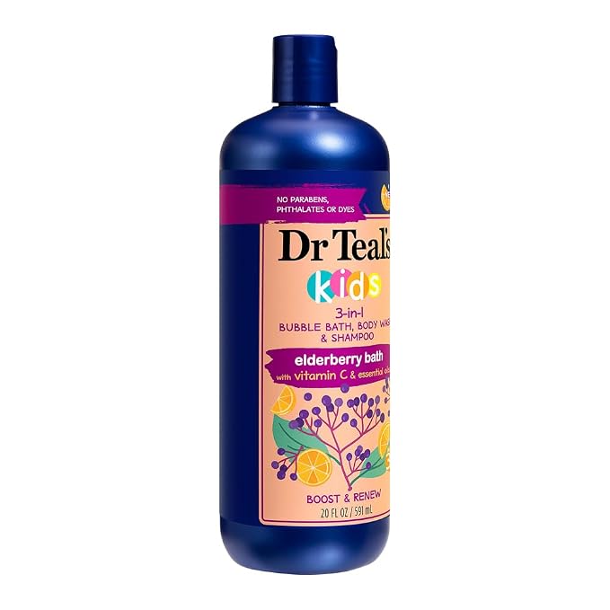 Dr Teal's Kids 3-in-1 Elderberry Bath: Bubble Bath, Body Wash & Shampoo - Image 3