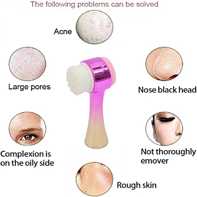 Facial Cleansing Brush 2 in 1Double-Sided Facial Cleaning Brush - Image 4