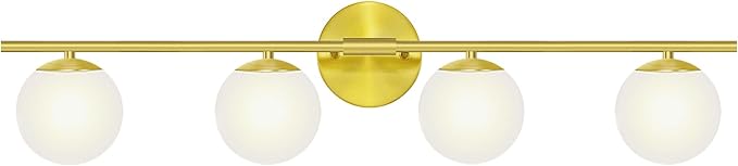 New Bathroom Vanity Light Fixtures Brushed Bronze Milk White Globe Glass Shade by Enjoyyourhealthylife