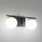 Ralbay Black and Gold Bathroom Vanity Light 2-Light Mid Century Modern Vanity by RalbayLighting