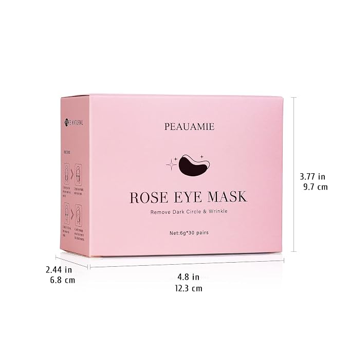 PEAUAMIE Under Eye Patchs Rose Eye Mask - Image 8