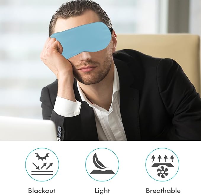 2 PCS Blue Silk Sleep Mask - Image 6