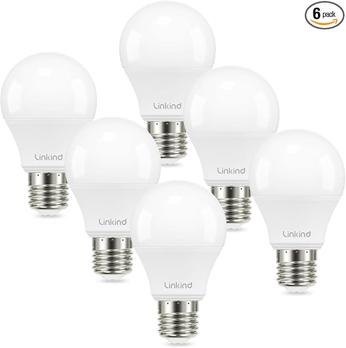 Linkind A19 LED Light Bulbs, 60W Equivalent Dimmable Light Bulbs, 4000K Cool by Linkind