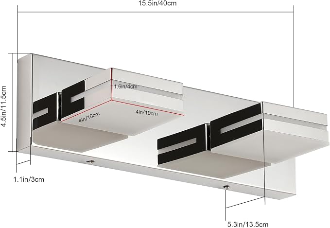 SineRise LED Modern Bathroom Vanity Light Fixtures, Chrome Modern Acrylic - Image 4