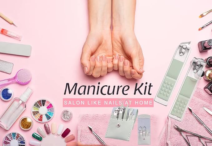 Manicure Set - 7 Pieces Professional Travel Nail Clippers - Image 7