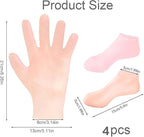 4 Pairs Silicone Moisturizing Glove Socks Set - Image 2