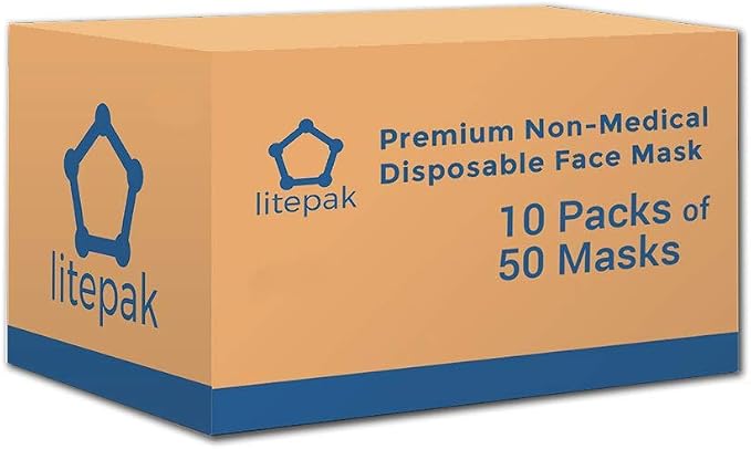 Litepak 500pcs Premium Disposable Face Mask SOFT 3ply Nose Wire - Image 7