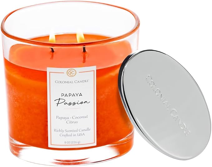 Colonial Candle Papaya Passion Scented Candle Jar, Highly Fragranced Candles - Image 3
