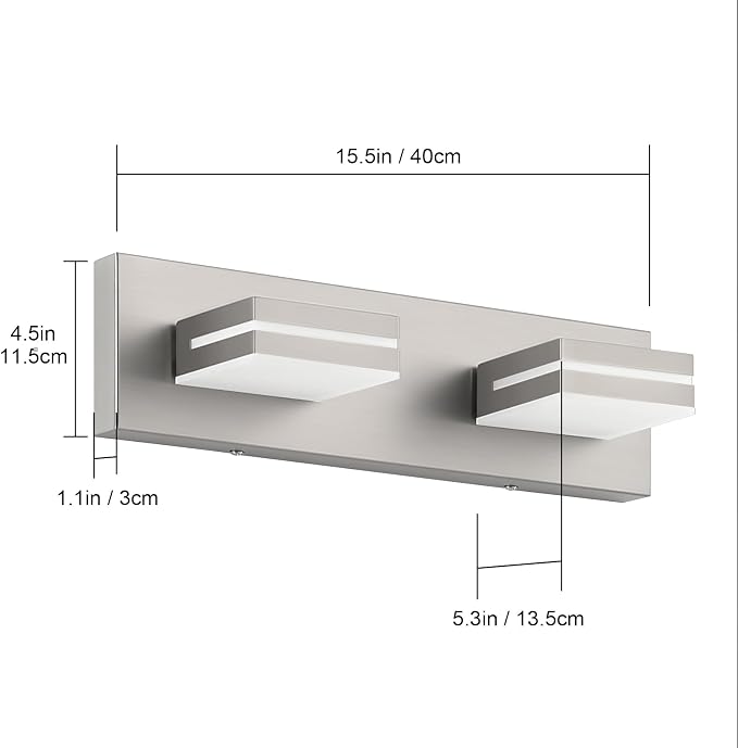SineRise LED Modern Bathroom Vanity Light Fixtures, Brushed Nickel Modern - Image 7