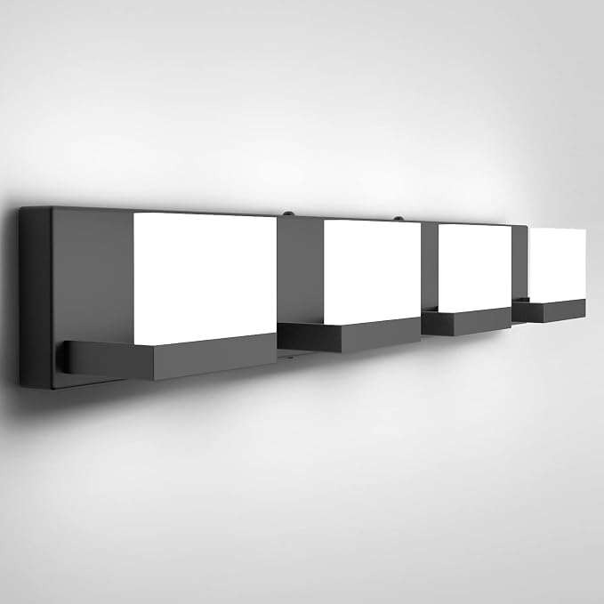 Tipace 4 Lights Modern Black Vanity Light Up and Down Black LED Vanity Light - Image 5