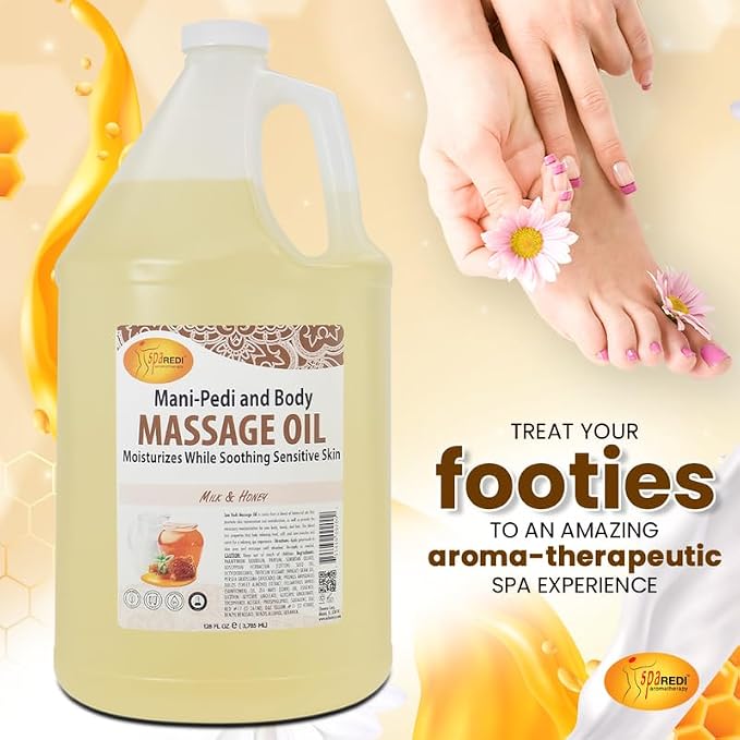 SPA REDI - Massage Oil, Milk and Honey, 128 Oz - Professional Pedicure - Image 4