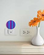 Night Lights Auto Sensor Purple Blue Night Light Gradient Color Stripe Round - Image 4