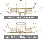 BESTHLS Bathtub Tray Caddy for Luxury Bath Expandable Extra Wide Bath Tub Tray - Image 2
