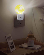 Night Lights Auto Sensor Tropical Palm Trees Night Light Yellow Linen Coastal - Image 5