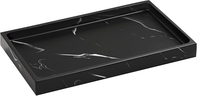 Luxspire Bathroom Vanity Tray, Resin Dresser Jewelry Ring Dish Tank Storage by Luxspire