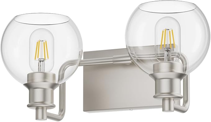 Tipace 2 Light Wall Scone Vintage Vanity Light Fixtures Brushed Nickel Wall - Image 3