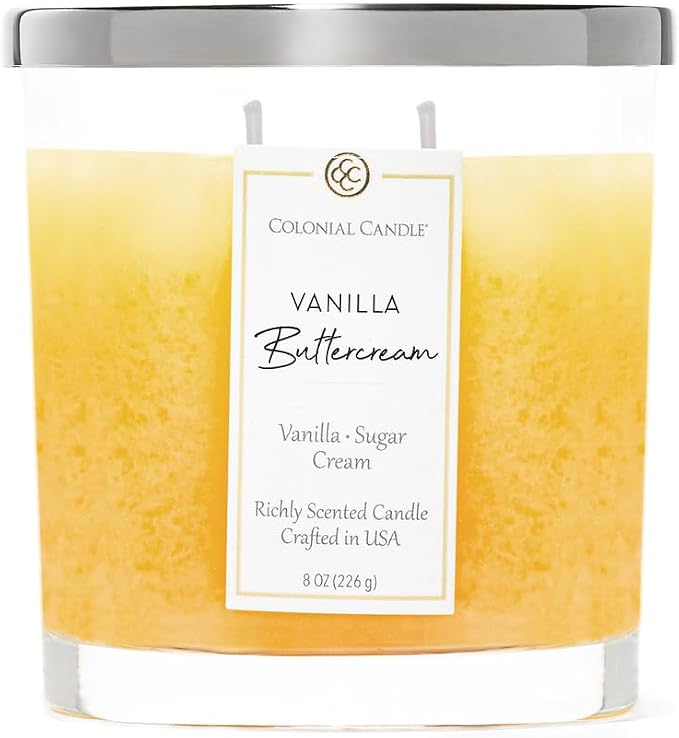 Colonial Candle Vanilla Buttercream Scented Candle Jar, Highly Fragranced by ColonialCandle