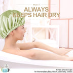 Shower Cap for Women Reusable Extra Large Shower Caps for Men Satin Double - Image 3