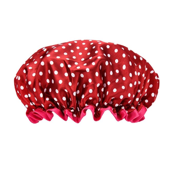 Christmas Red Polka Dot Shower Cap by YALLNASL