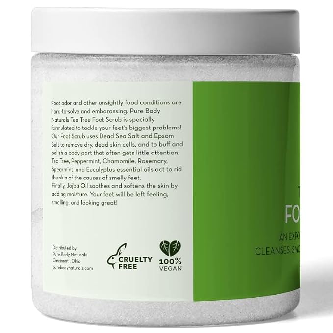 Pure Body Naturals Tea Tree Oil Foot Scrub, 12 ounces - Image 7