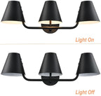 DIRYZON 3 Light Bathroom Vanity Light, Industrial Black Wall Sconces, Rustic - Image 8