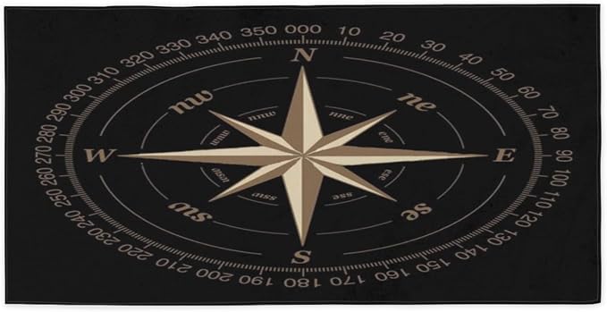 Compass Rose Beach Towel Oversized Quick Dry Beach Blanket Microfiber Sand Free - Image 3