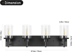 GoYeel Bathroom Light Fixtures Over Mirror, Matte Black Vanity Light 4 Light - Image 4