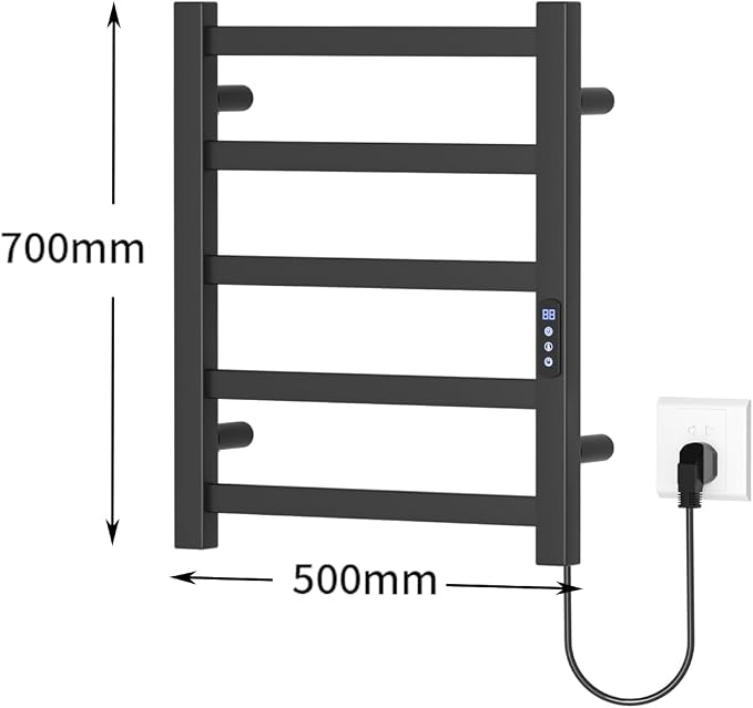 Towel Warmer Black Heated Towel Rack - Image 5