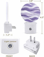 Night Lights Auto Sensor Lavender Purple Ocean Waves Night Light Abstract - Image 2