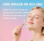 Jade Roller Gua Sha Tools – Nature Gua Sha Facial Tool Skin Tightening Face - Image 2