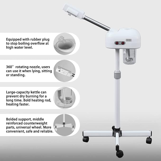 Facial Steamers, Hot Ozone Face Steamer on Wheels - Image 8