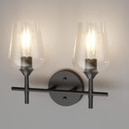 Ralbay Vintage Black Bathroom Light Fixtures 2-Lights Industrial Matte Black - Image 2