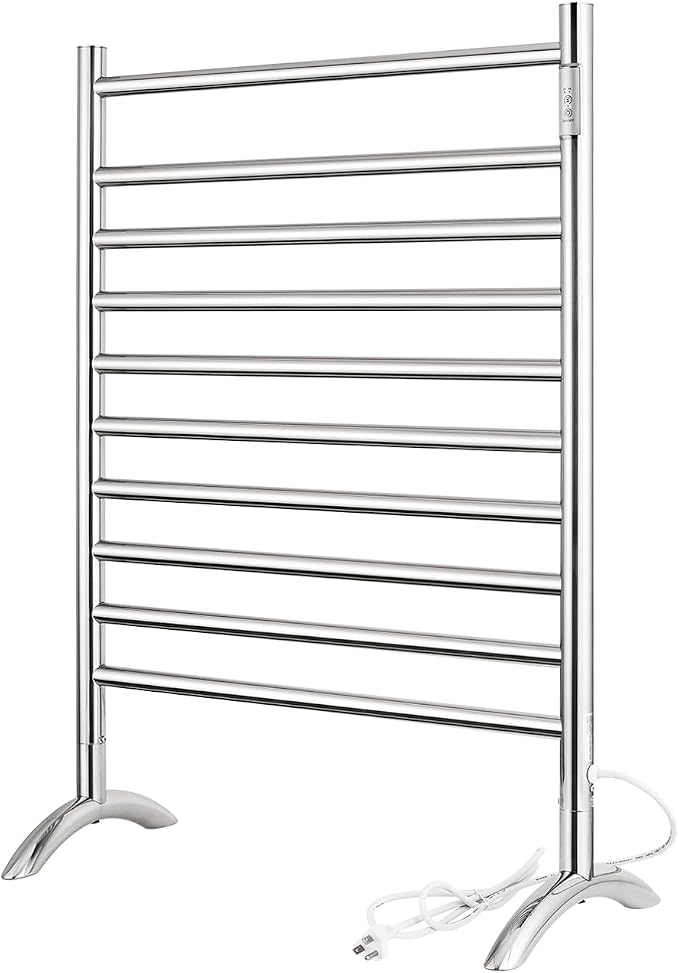 Freestanding Towel Warmer 10 Bars Plug-in Option 3 Working Modes Mirror by NORTTABATHDECOR