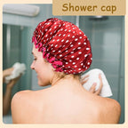 Christmas Red Polka Dot Shower Cap - Image 4