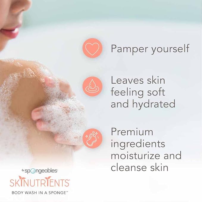 Spongeables Body Wash in a 20+ Wash Sponge, Sweet Grapefruit - Image 4