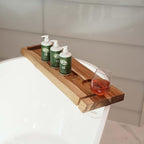 EcoDecors Eleganto 30" Live Edge Solid Teak Bath Caddy Tray - Image 7