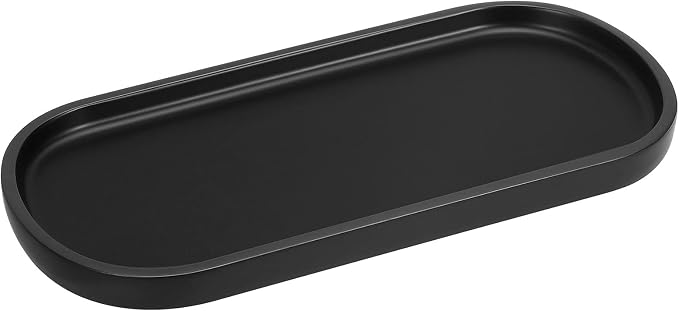 Luxspire Bathroom Vanity Tray, Oval Soap Dispenser Tray, Handmade Resin by Luxspire