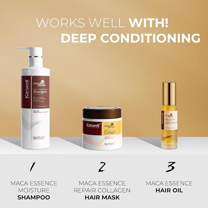 Karseell Collagen Hair Treatment Set, Deep Repair Collagen Hair Mask Shampoo - Image 4