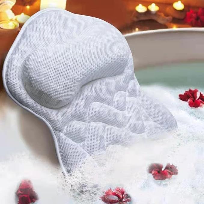 Bath Pillow, Tub Pillow for Bathtub Support Neck, Head and Back by Fitheaven