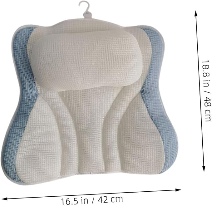 Bath Pillow for Tub with Suction Cups, Mesh Bath Neck Pillow 48x42x10cm - Image 6