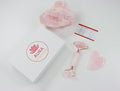 Premium Certified Luxury 100% Authentic Rose Quartz Pink Roller & Gua Sha Set by Unknown
