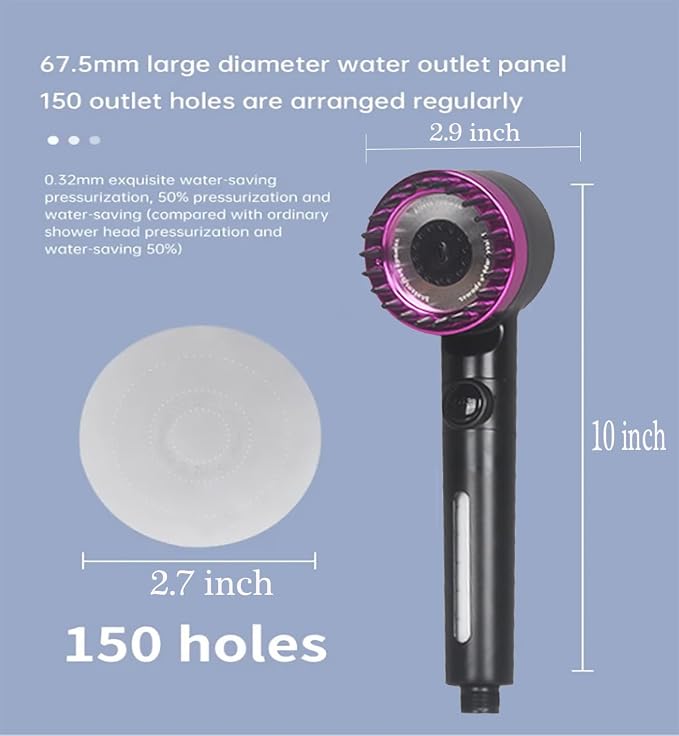 High Pressure Handheld Shower Head High Pressure Shower Heads- High Flow Even - Image 8