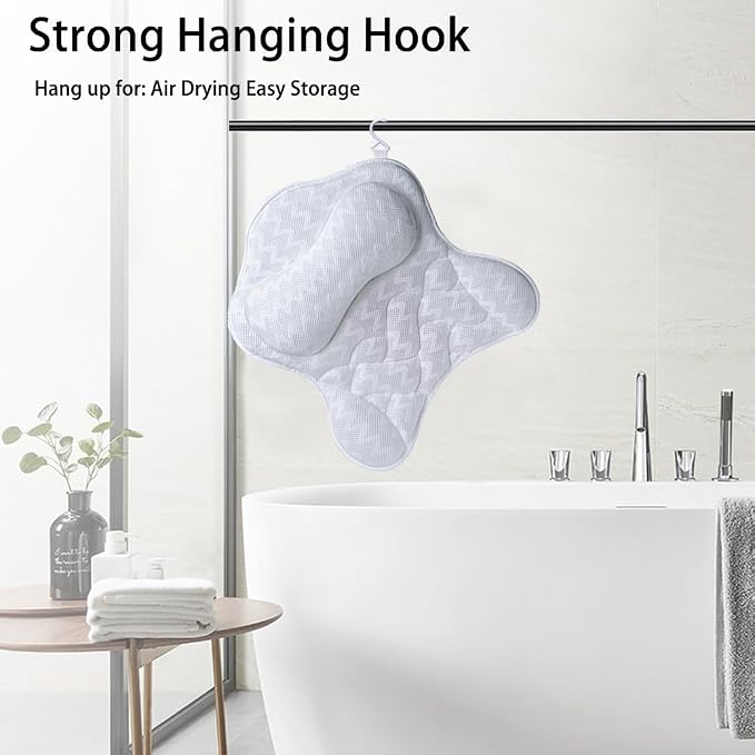 Bath Pillow, Tub Pillow for Bathtub Support Neck, Head and Back - Image 5