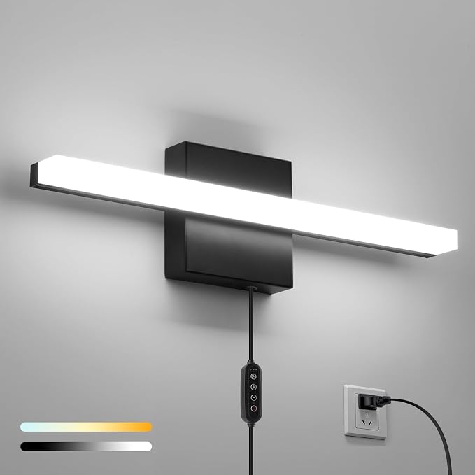 Combuh Black Plug in Vanity Light Bar Corded by Combuh