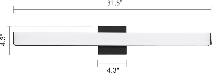 LED Bathroom Vanity Light Fixtures 31.5in Matte Black, Dimmable 24W 4000K - Image 4