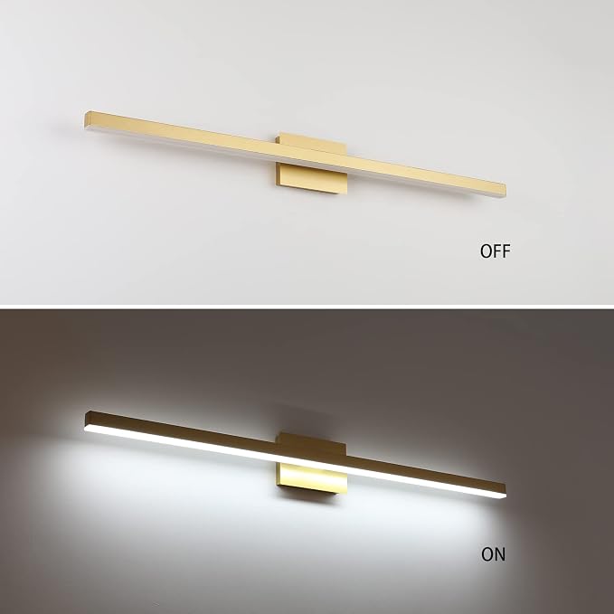 Joossnwell Gold Vanity Lights Bar 47.2 inch Modern LED Bathroom Light Fixtures - Image 4