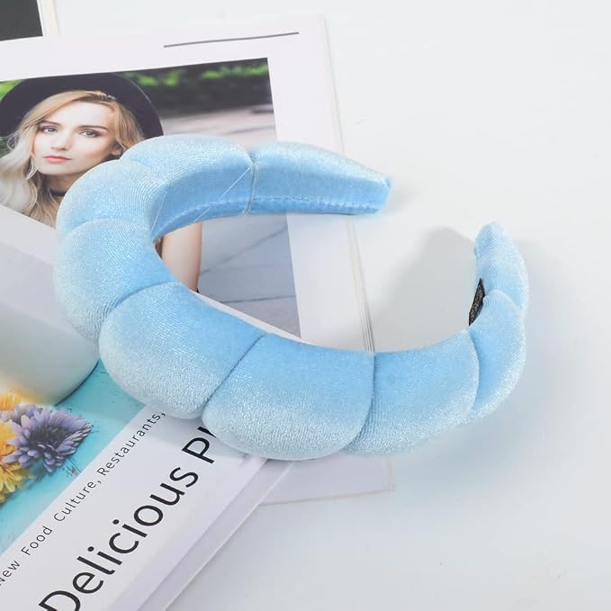 Luckybear Spa Headband for Washing Face, Velvet Makeup Headband, Bubble - Image 3