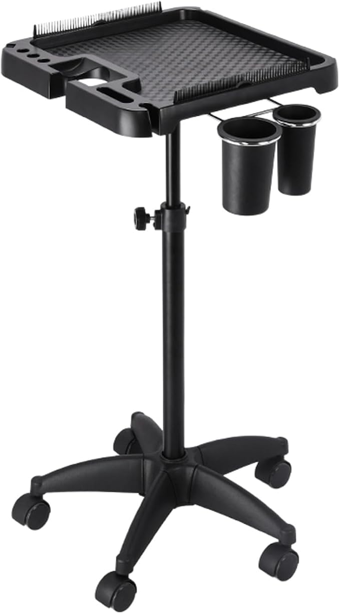 Salon Rolling Tray, Height Adjustable Tattoo Tray Rolling Cart, Storage Utility by Roixeeds