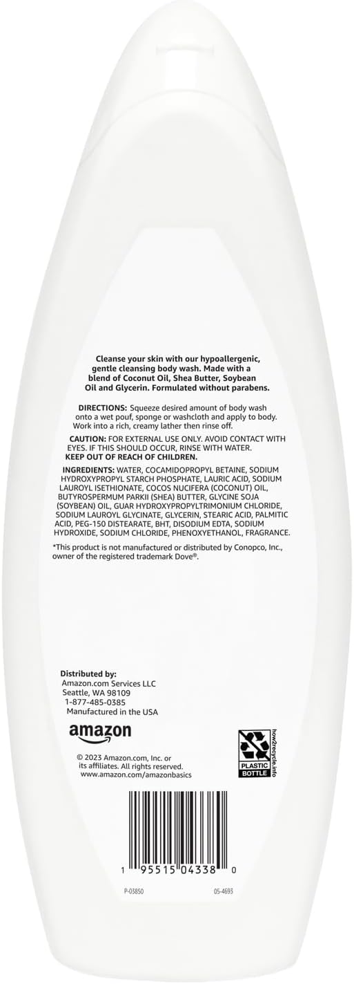 Amazon Basics Body Wash for Sensitive Skin, Hypoallergenic 22 fl oz - Image 2