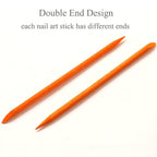 100 Pcs Orange Wood Nail Sticks Double Sided Multi Functional Cuticle Pusher - Image 5